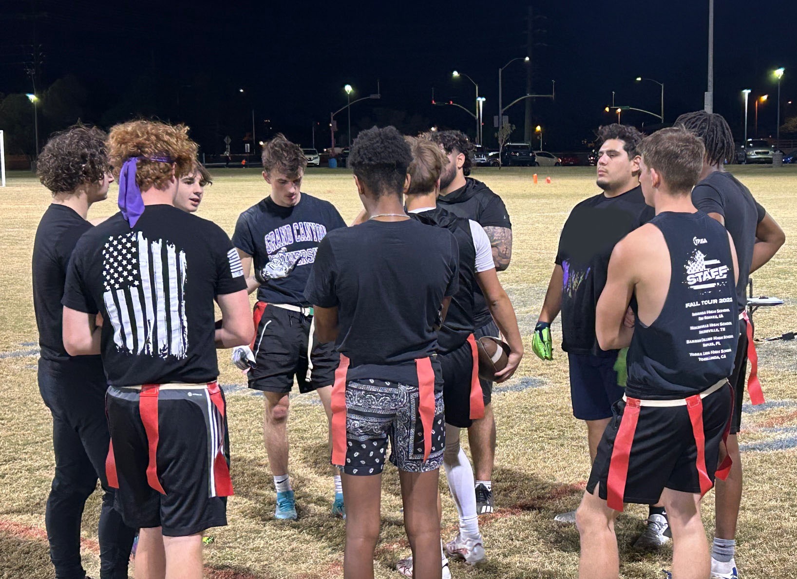 GCU Men's Flag Football huddle Nov 2023