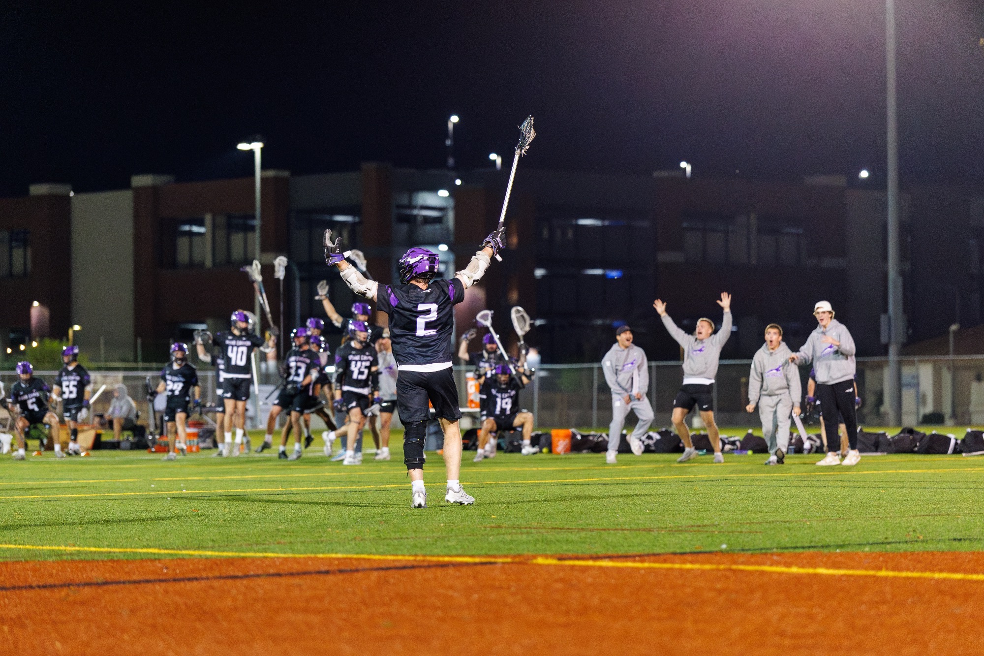 Kyle Capshaw celebrates goal against Boston College