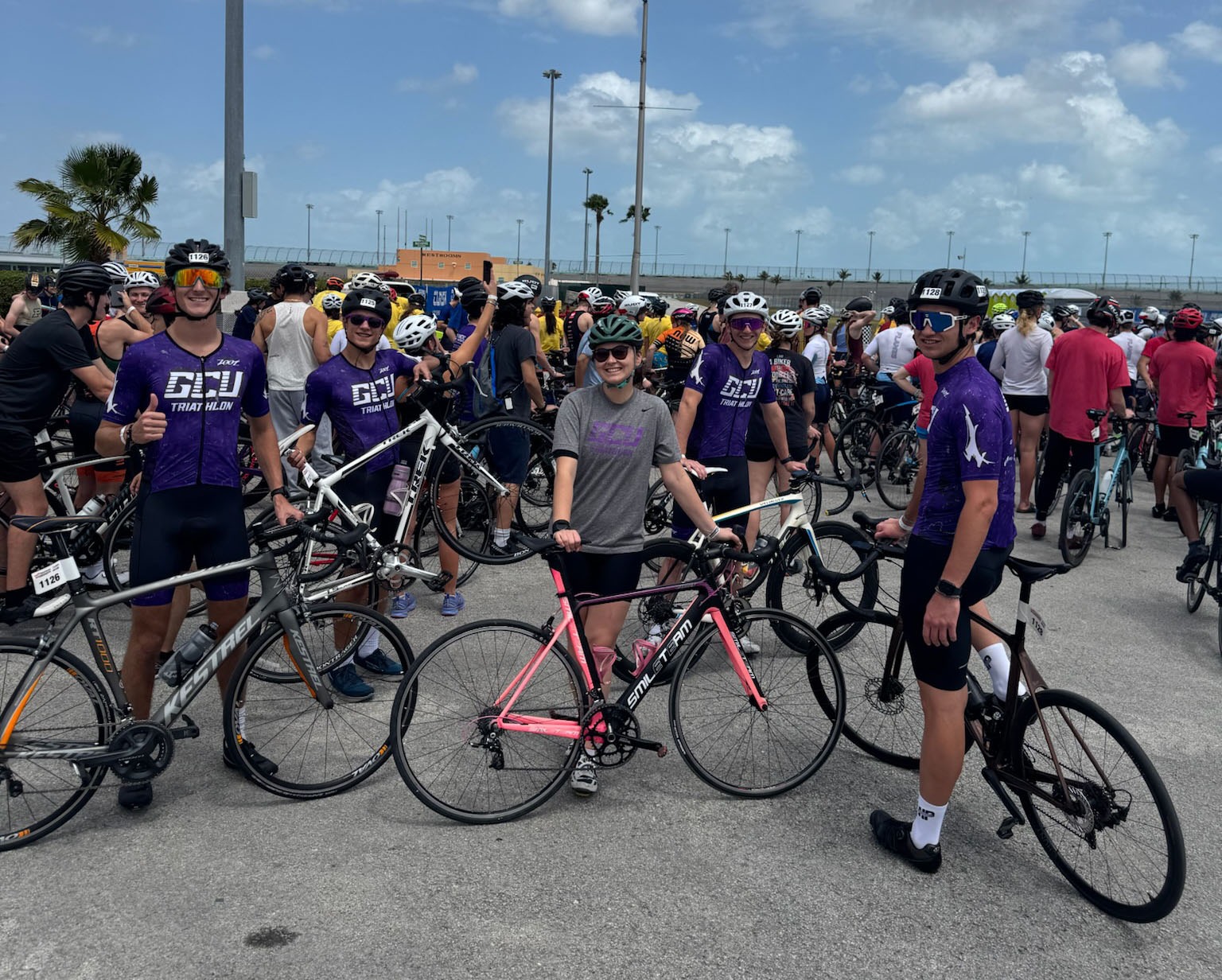 GCU Club Triathlon at start of bike race at USAT Nationals 3-28-25