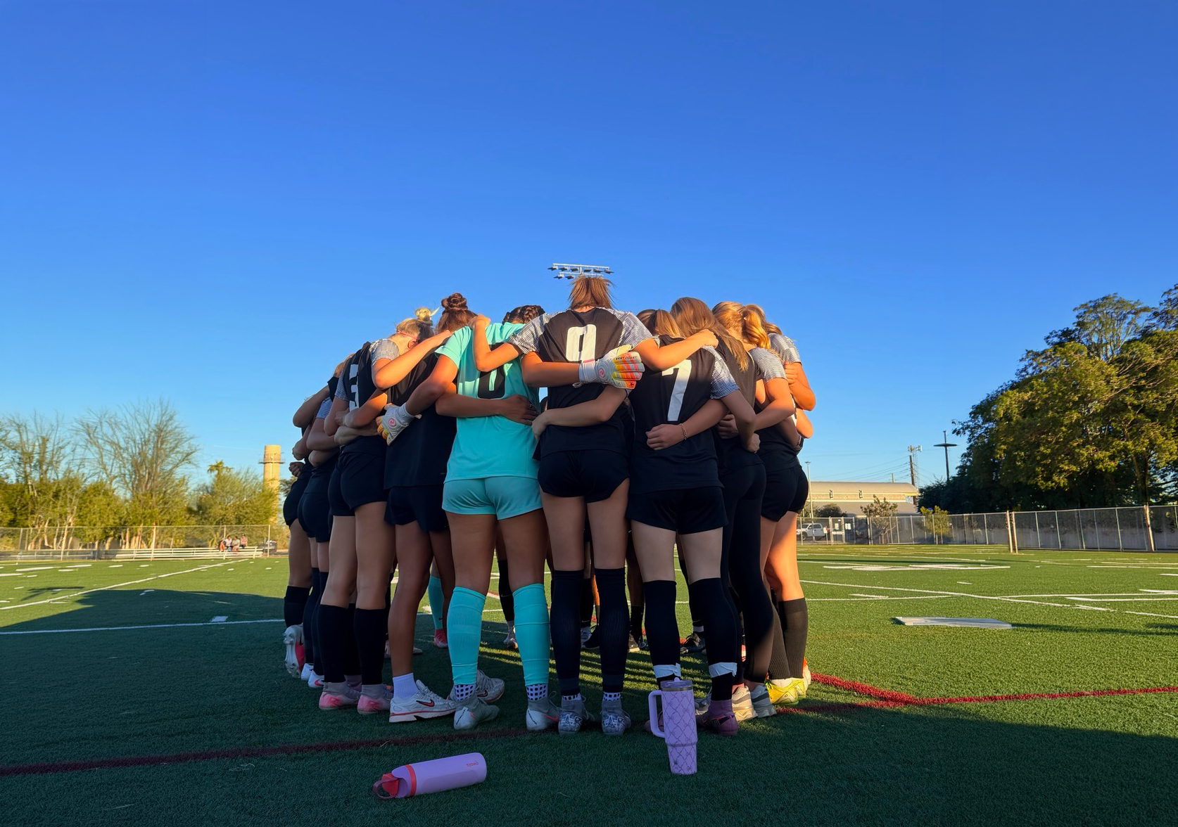 GCU Women's Club Soccer huddle at ASU Maroon 10-18-26