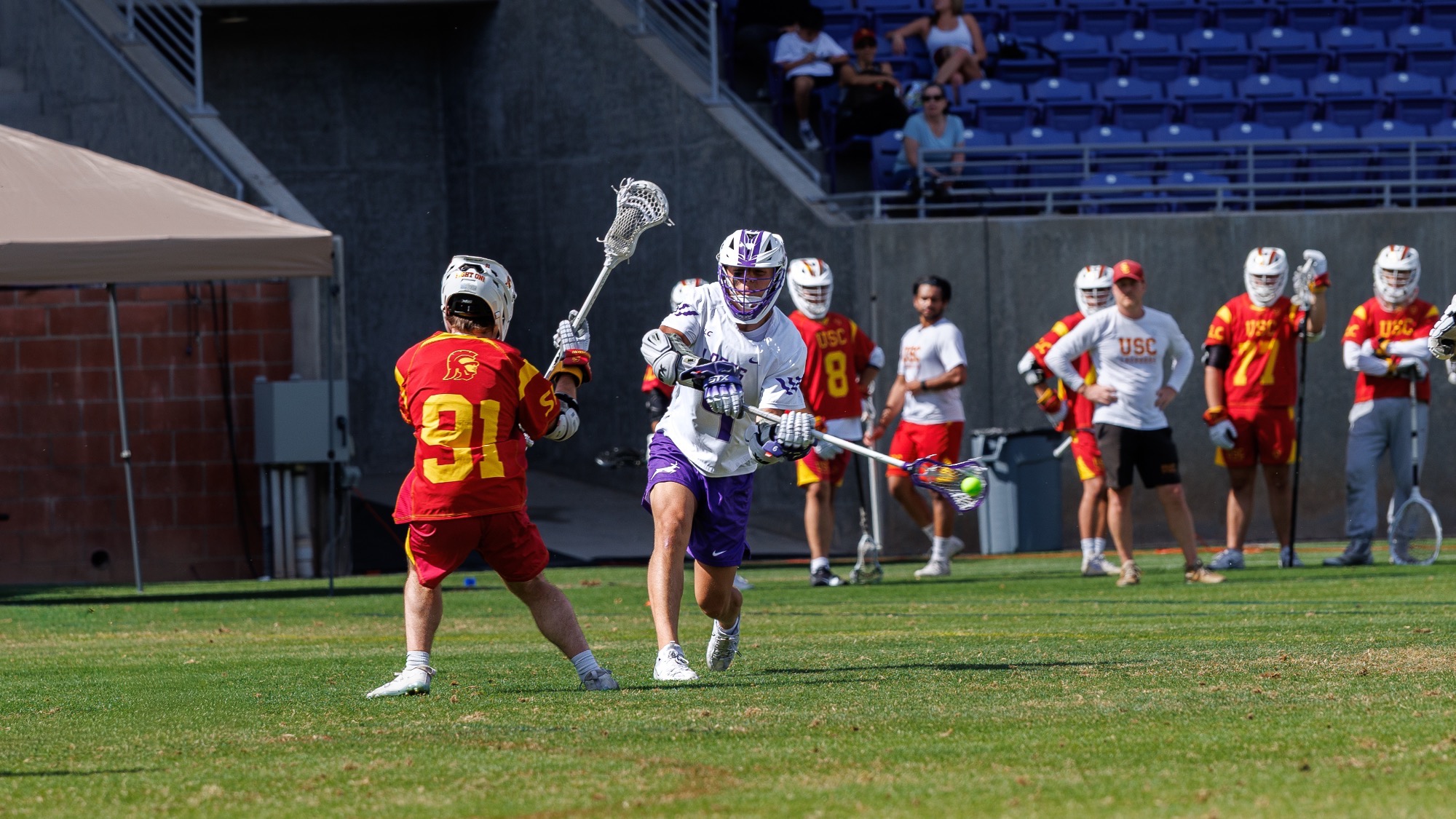 Harry Gurash takes shot against USC in GCU Soccer Stadium - 2.28.26