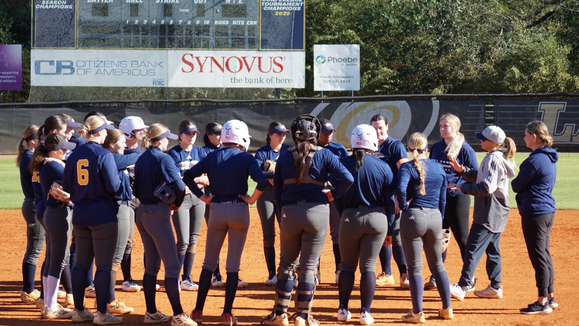 Softball Team Huddle at Practice 26