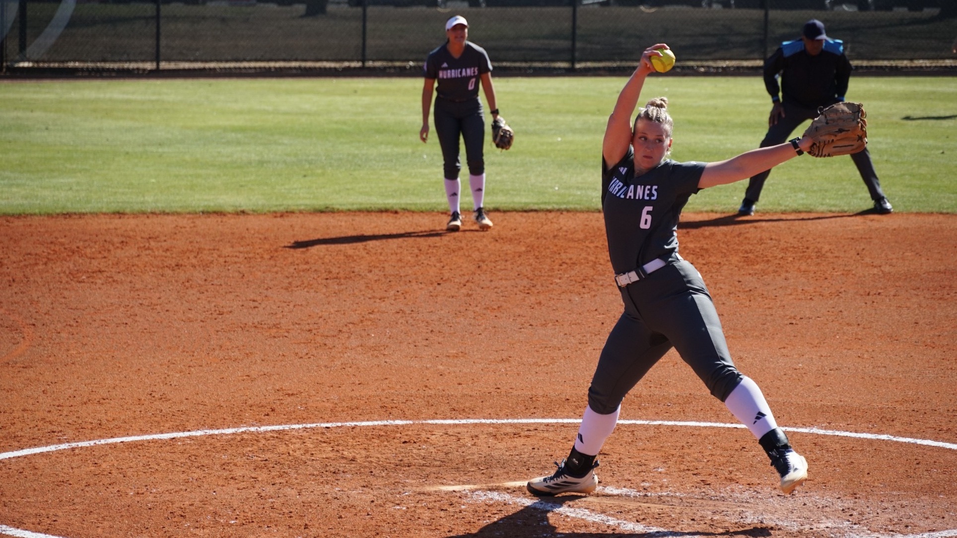 Johnson Pitching in Grey Uni