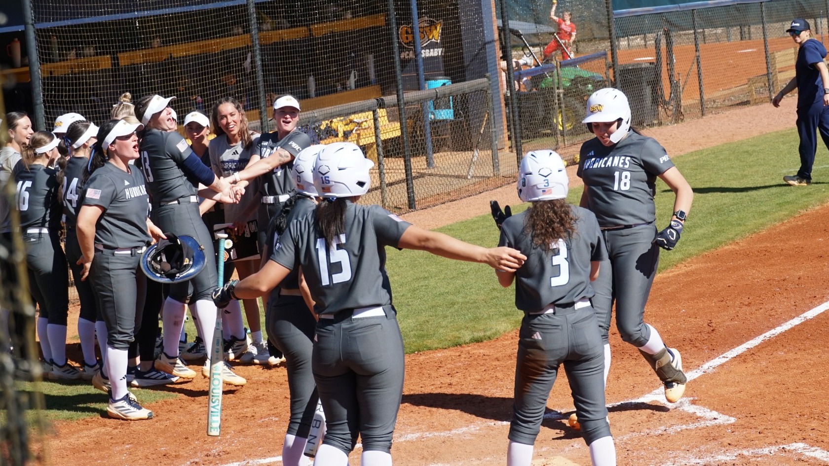 Namyslowski celebration the plate vs Florida Southern 