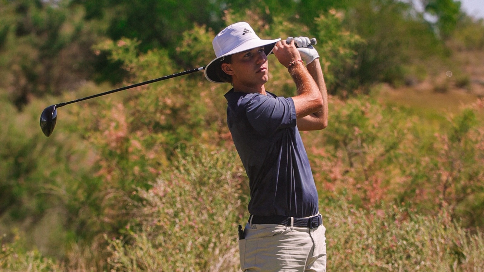 Sam Brown on tee at national quarterfinal