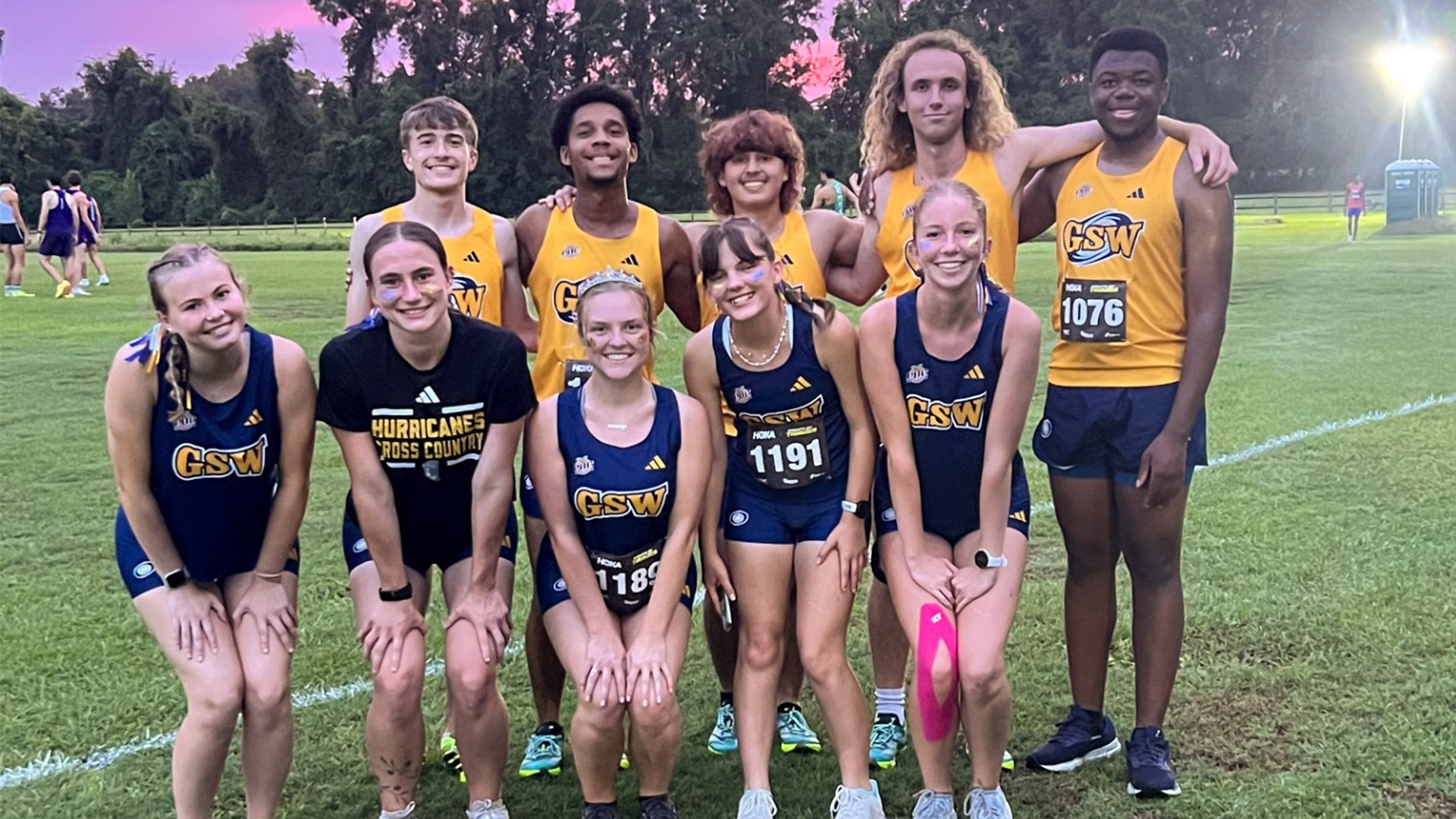 Men and Women GSW Teams Pose For Picture at HOKA Race
