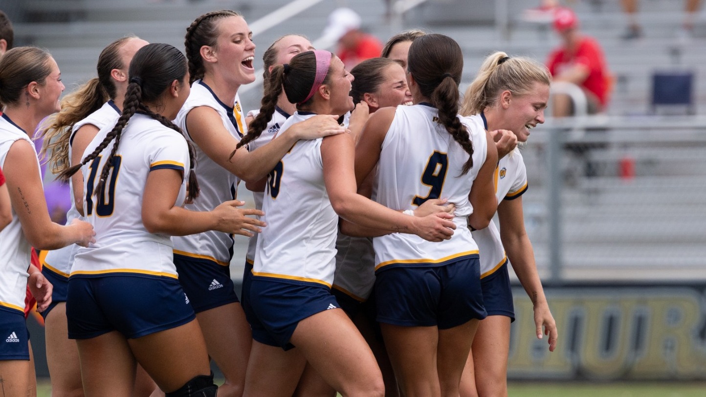 GSW Women celebrate after goal vs Florida Southern