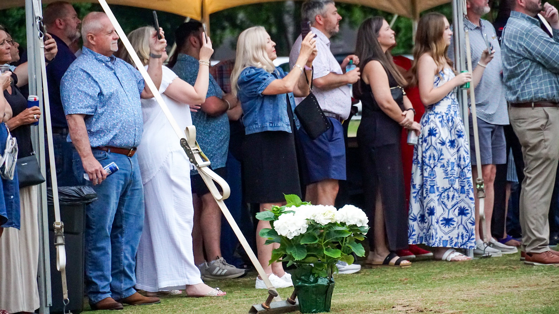 Guests record the ball drop