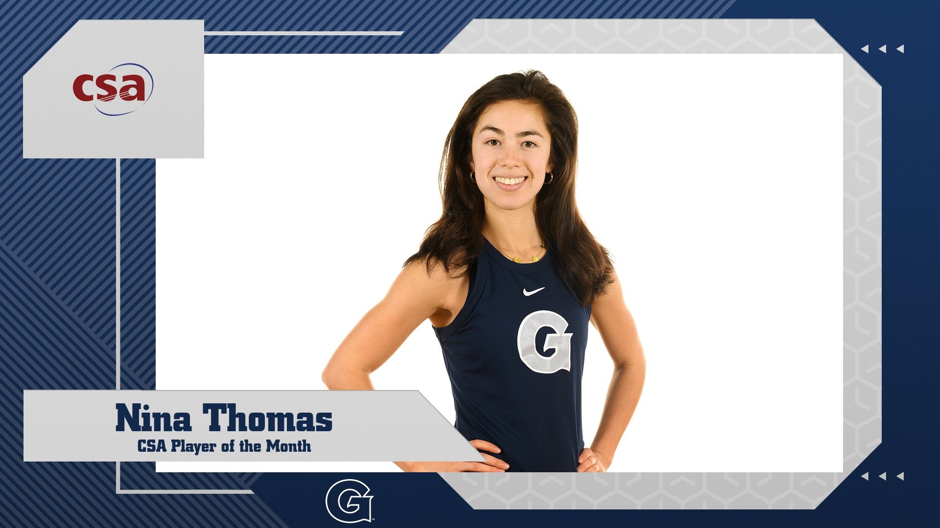 Nina Thomas Named CSA Player of the Month University Athletics
