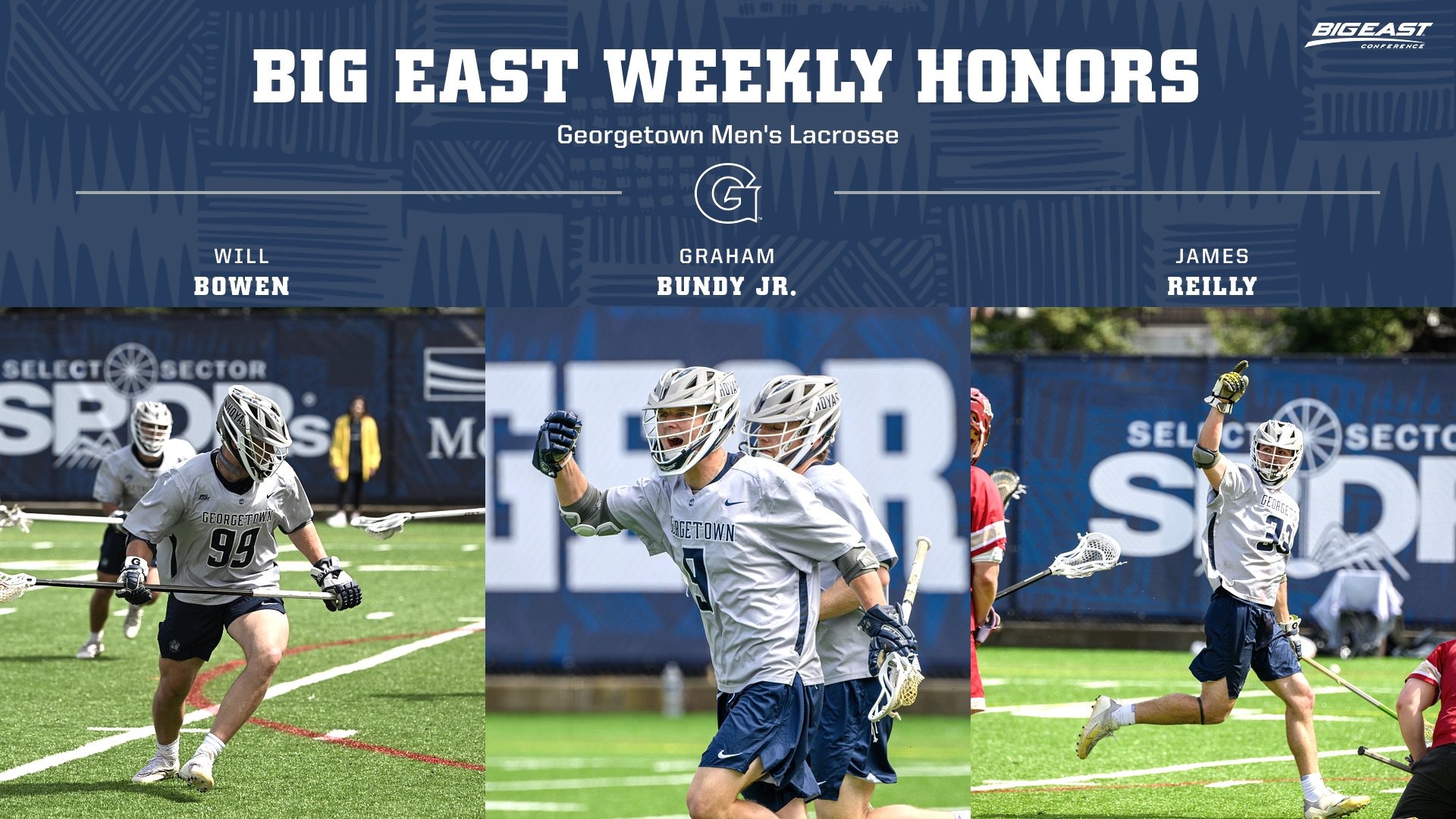Three Hoyas Earn BIG EAST Weekly Honors University Athletics