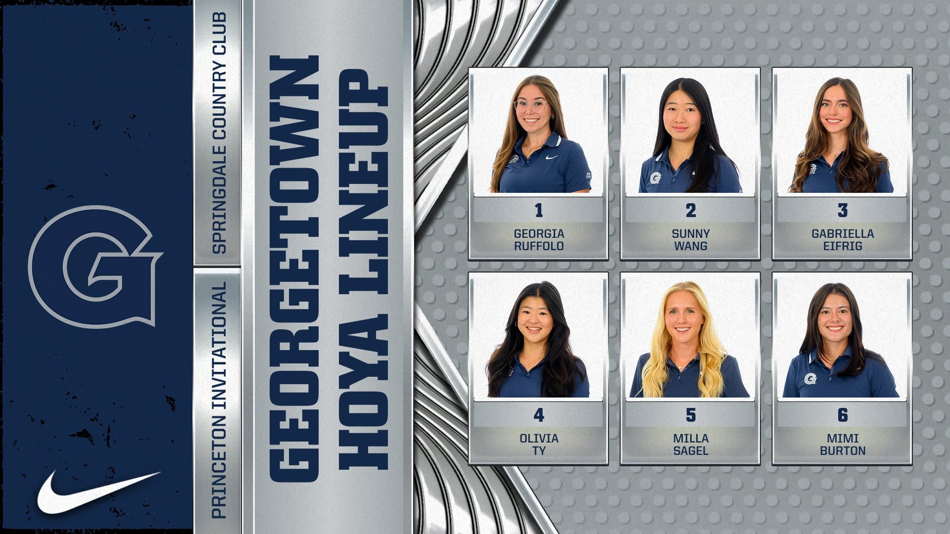Women's Golf Lineup at Princeton Invitational - Graphic