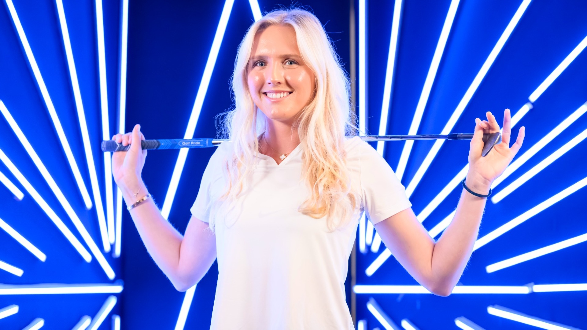 Milla Sagel - posed blue light studio shot