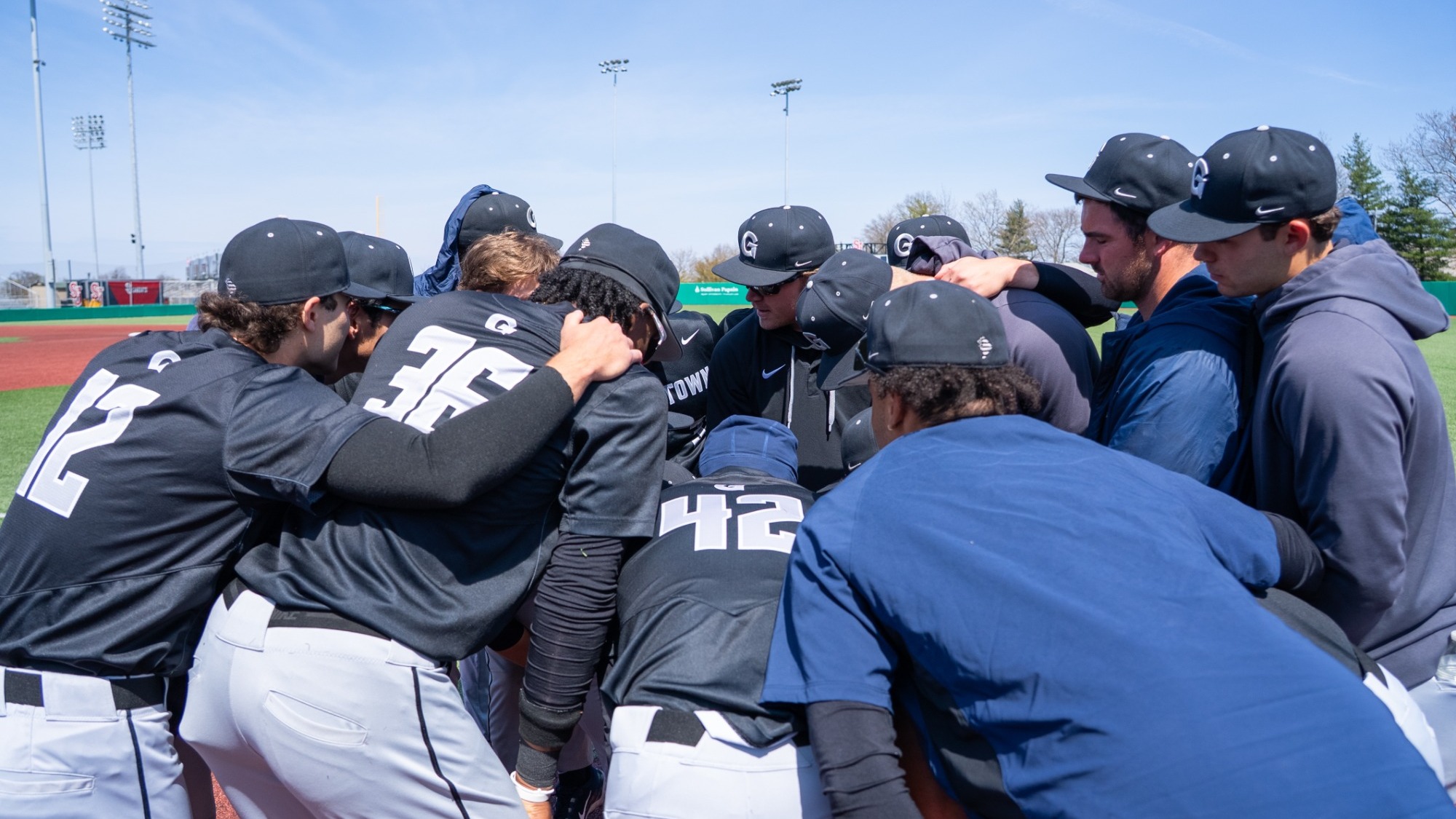 GU Baseball Huddle vs. St. John's