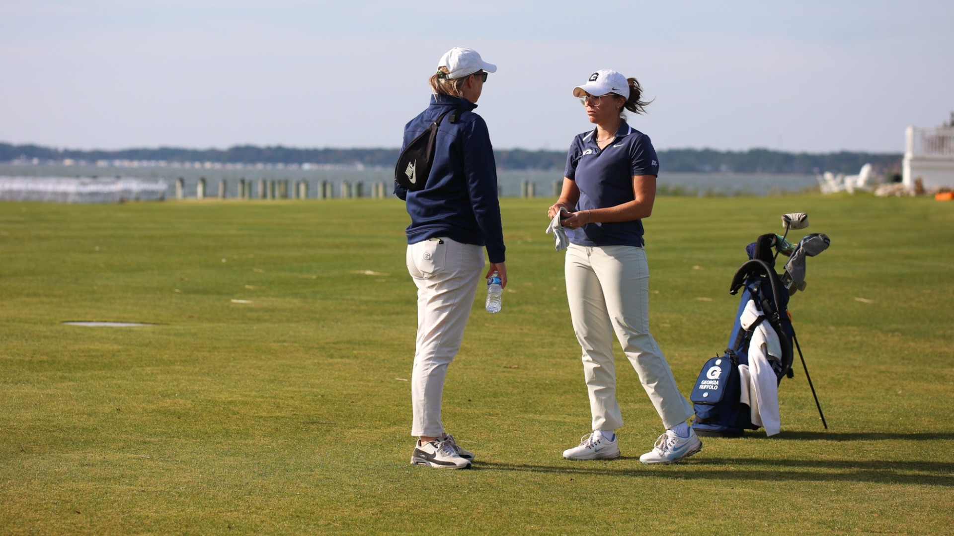Coach Schanuel and Georgia Ruffolo at Blue Hen Invitational