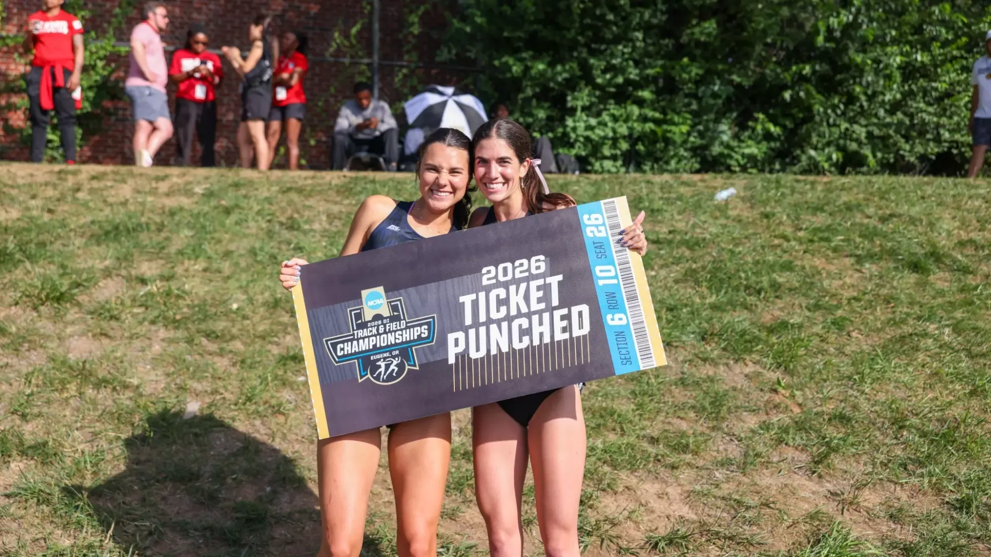 Charlotte Tomkinson and Barrett Justema at NCAA Outdoor East Regional