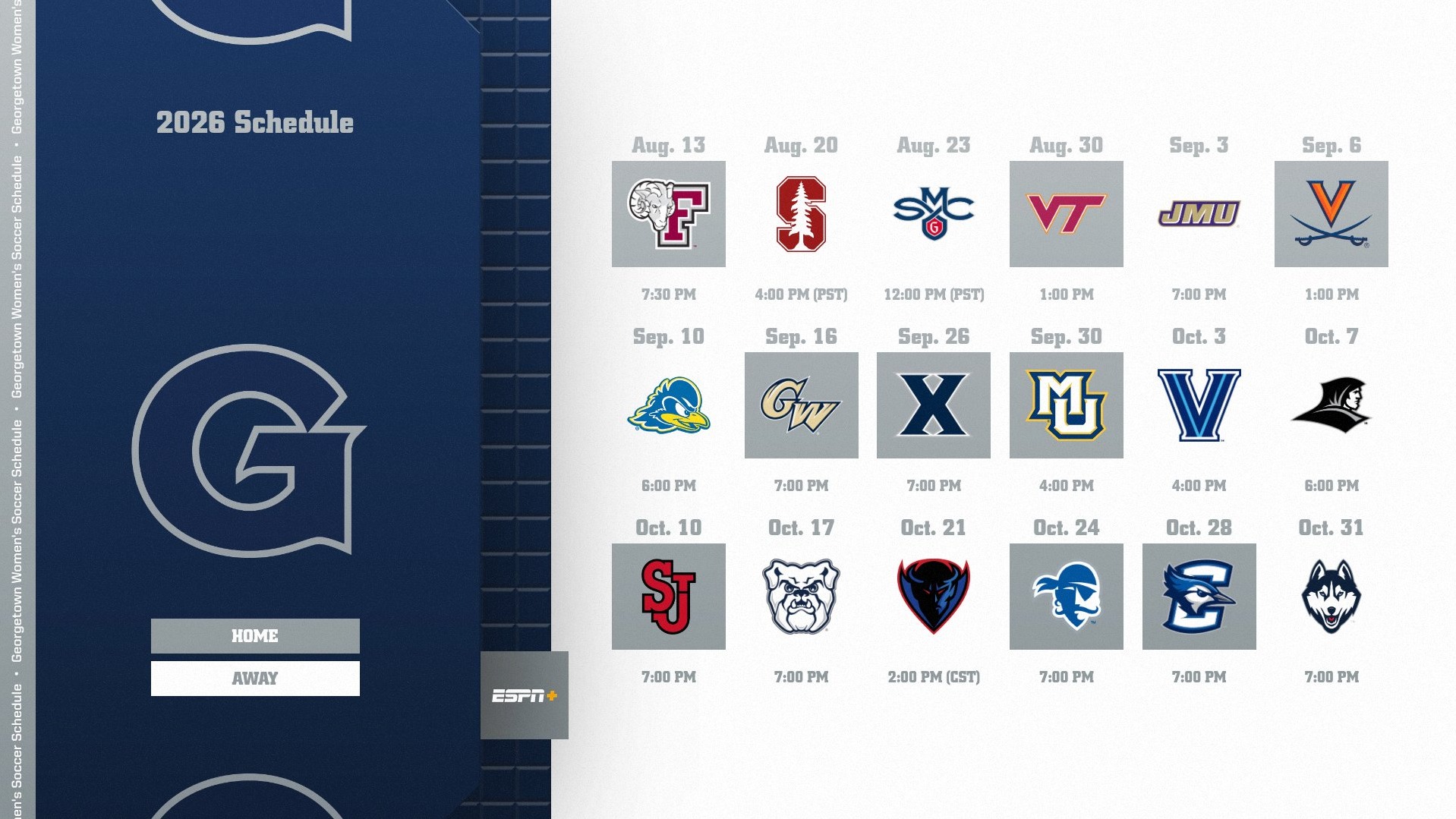 WSOC Schedule 2026