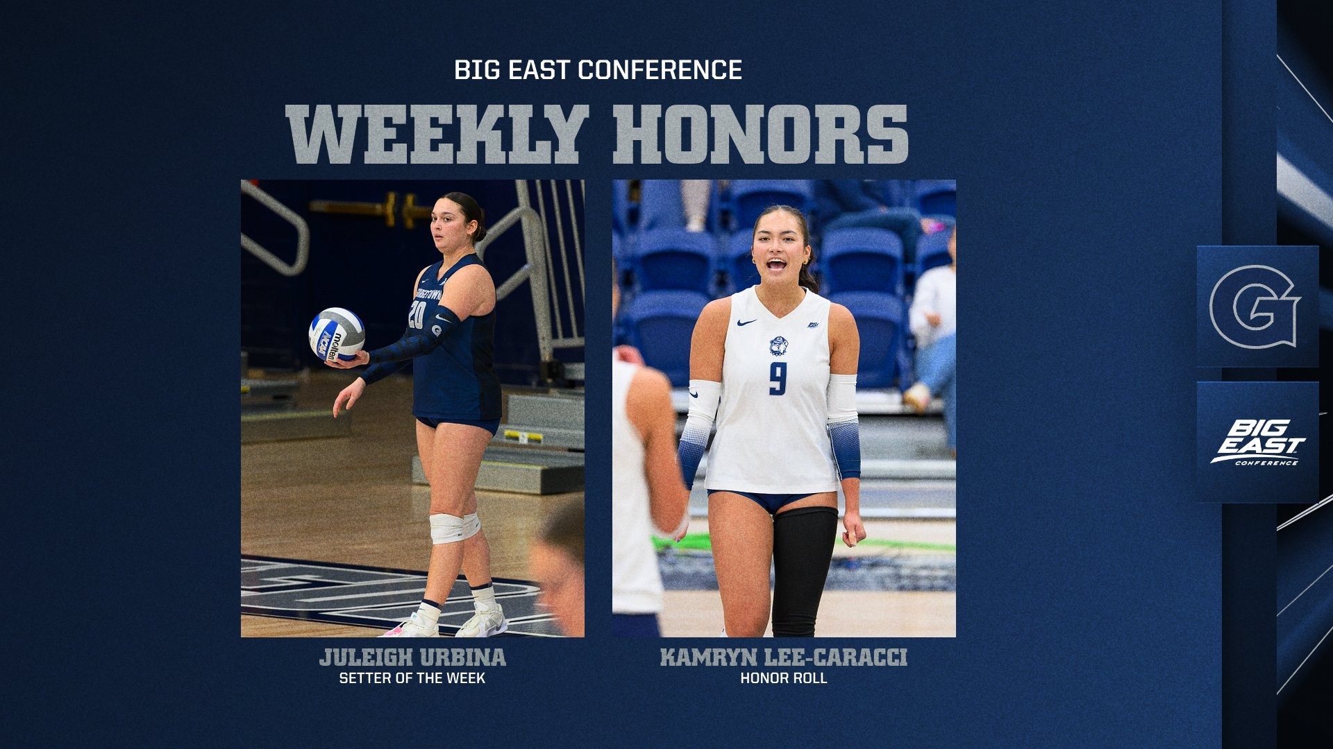 Urbina and Lee-Caracci Volleyball weekly honors