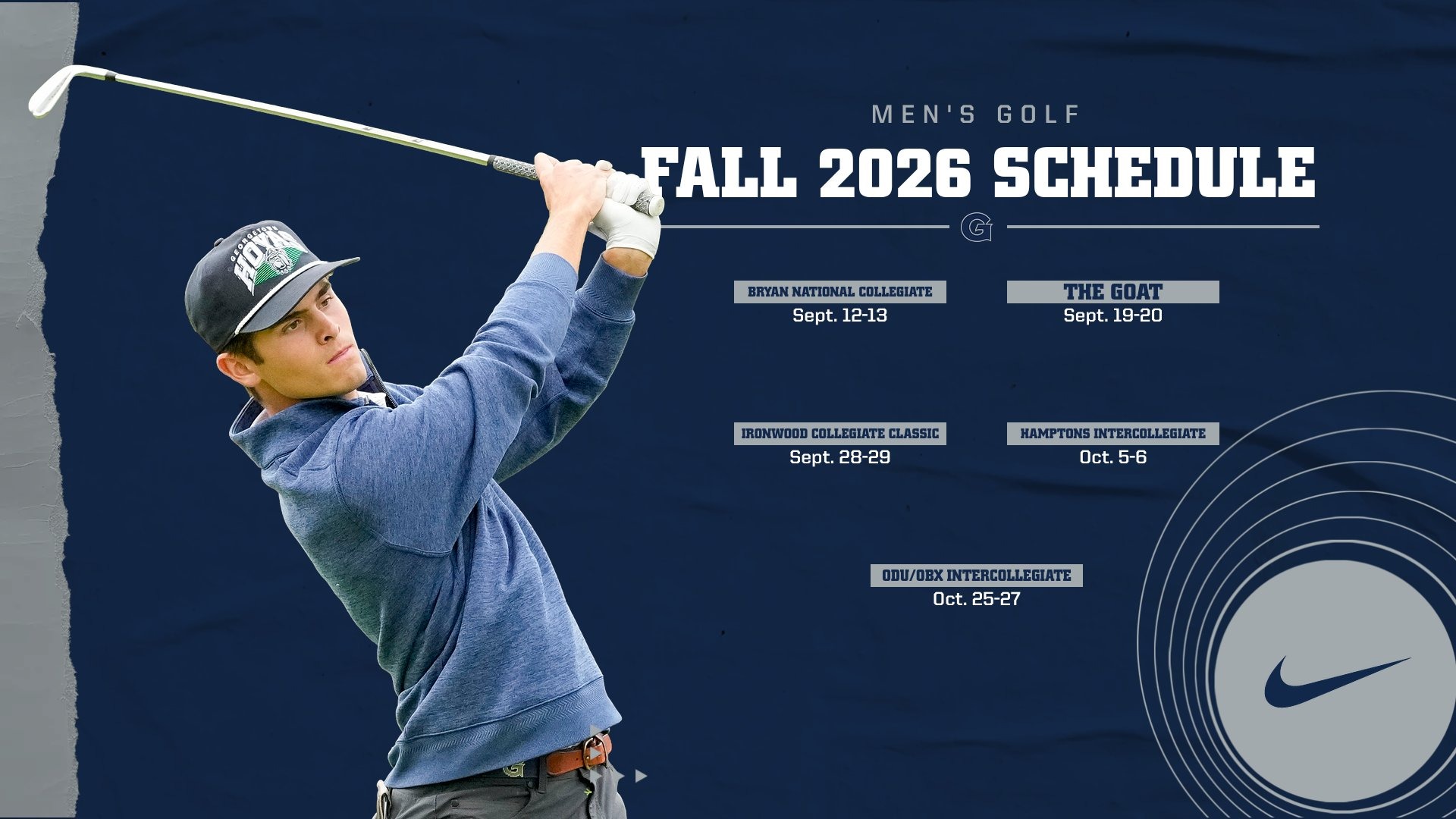 MGOLF 2026 Fall Schedule Graphic