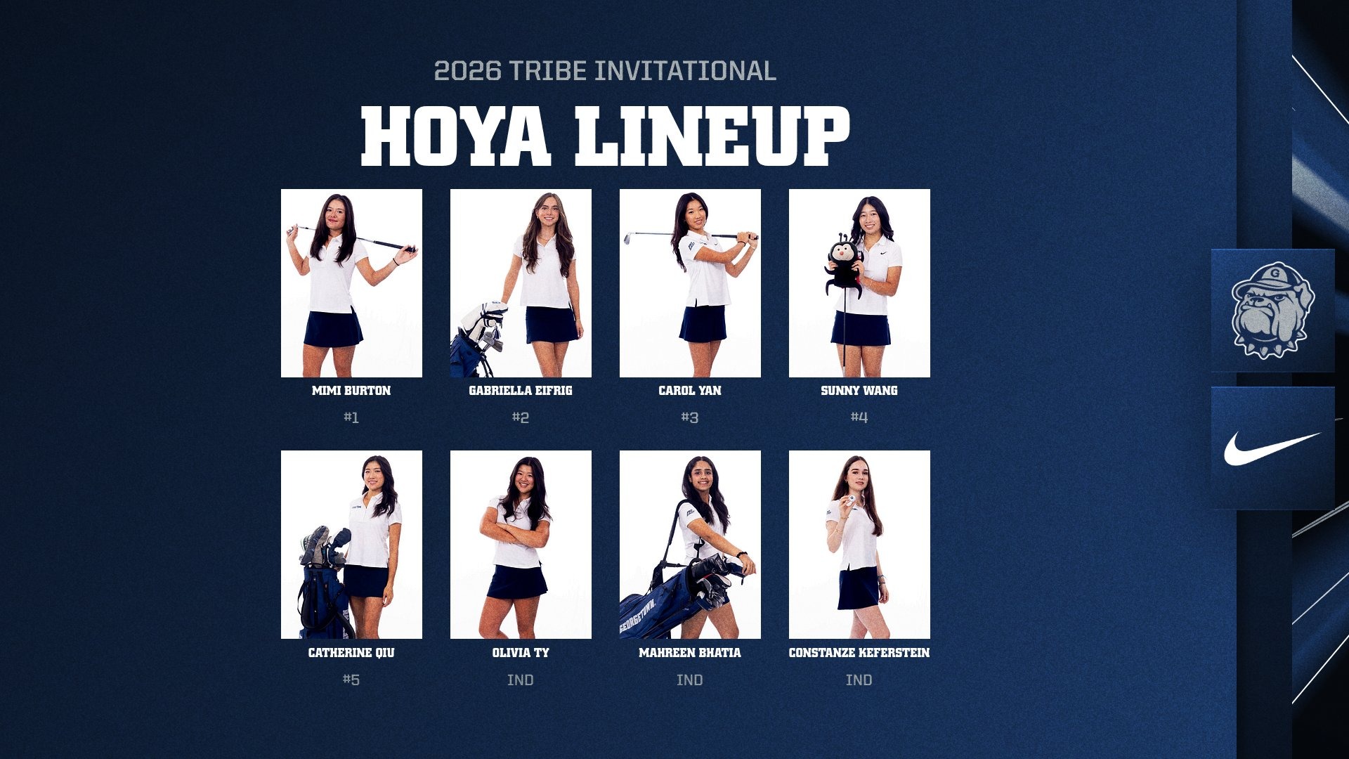 2026-27 Women's Golf Lineup at Tribe Invitational