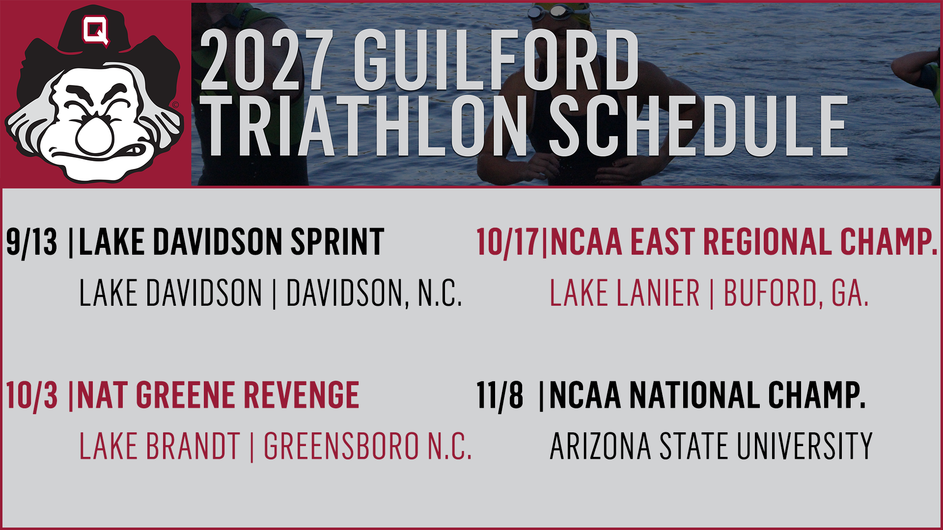 Tri Schedule 2026