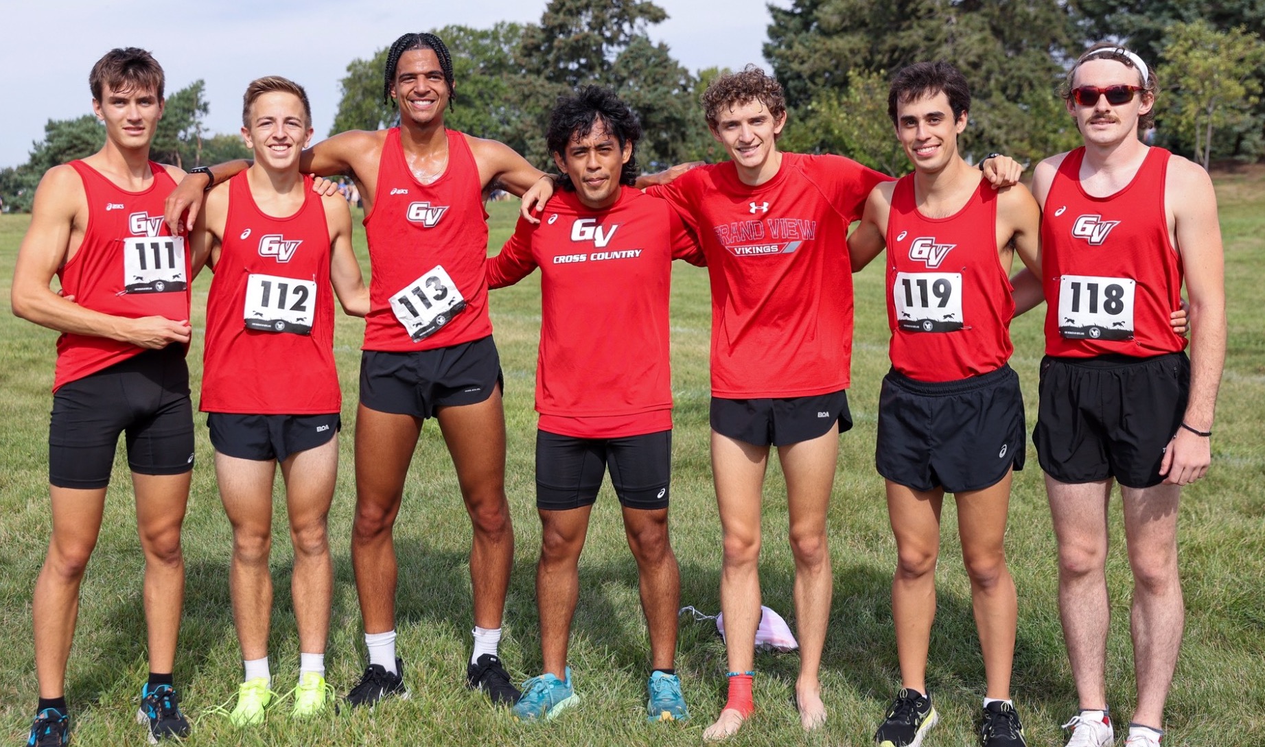 Mens Cross Country team photo before the 19th annual home meet. 