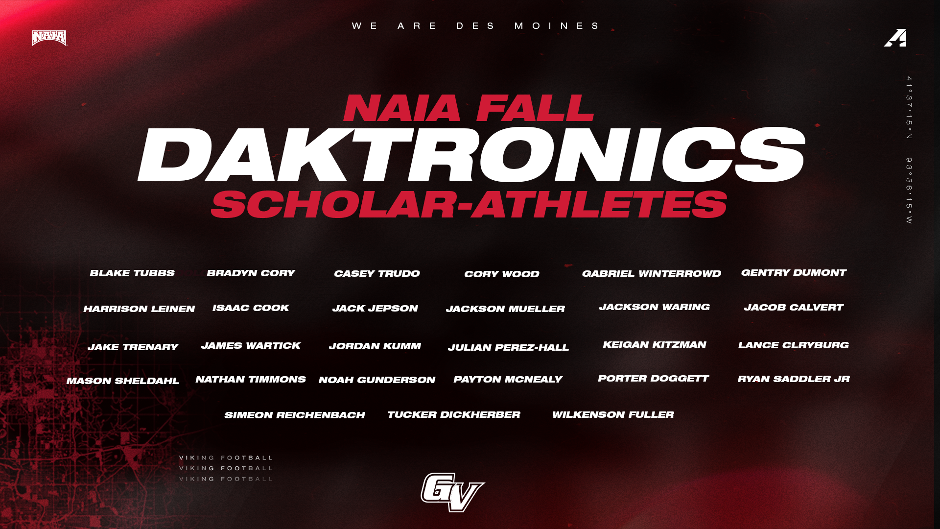 Dakronics Scholar Athletes, Football