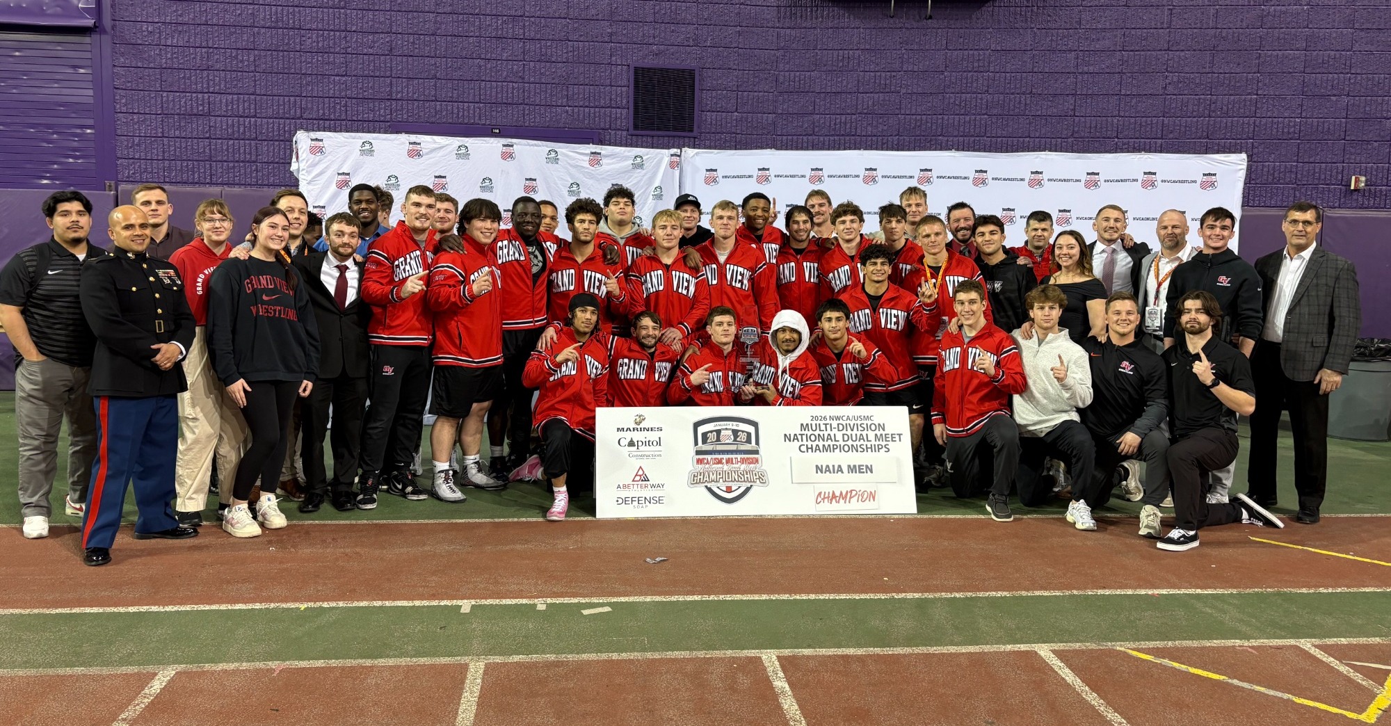 Grand View champions at NWCA Duals