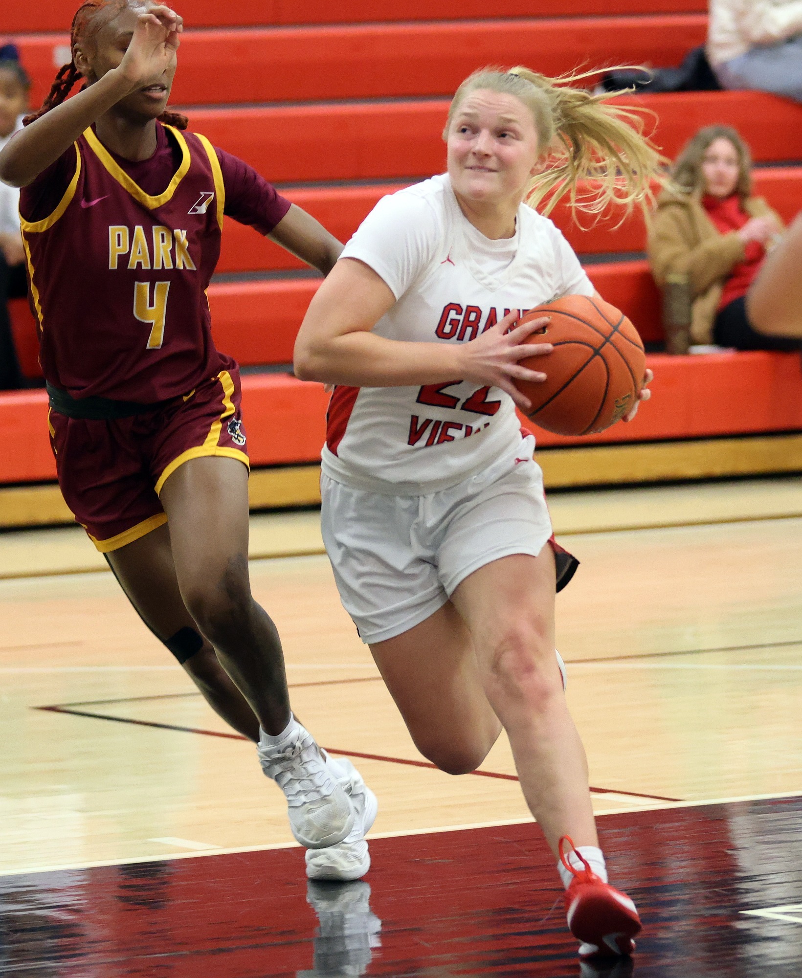 Gossling Drives to the basket