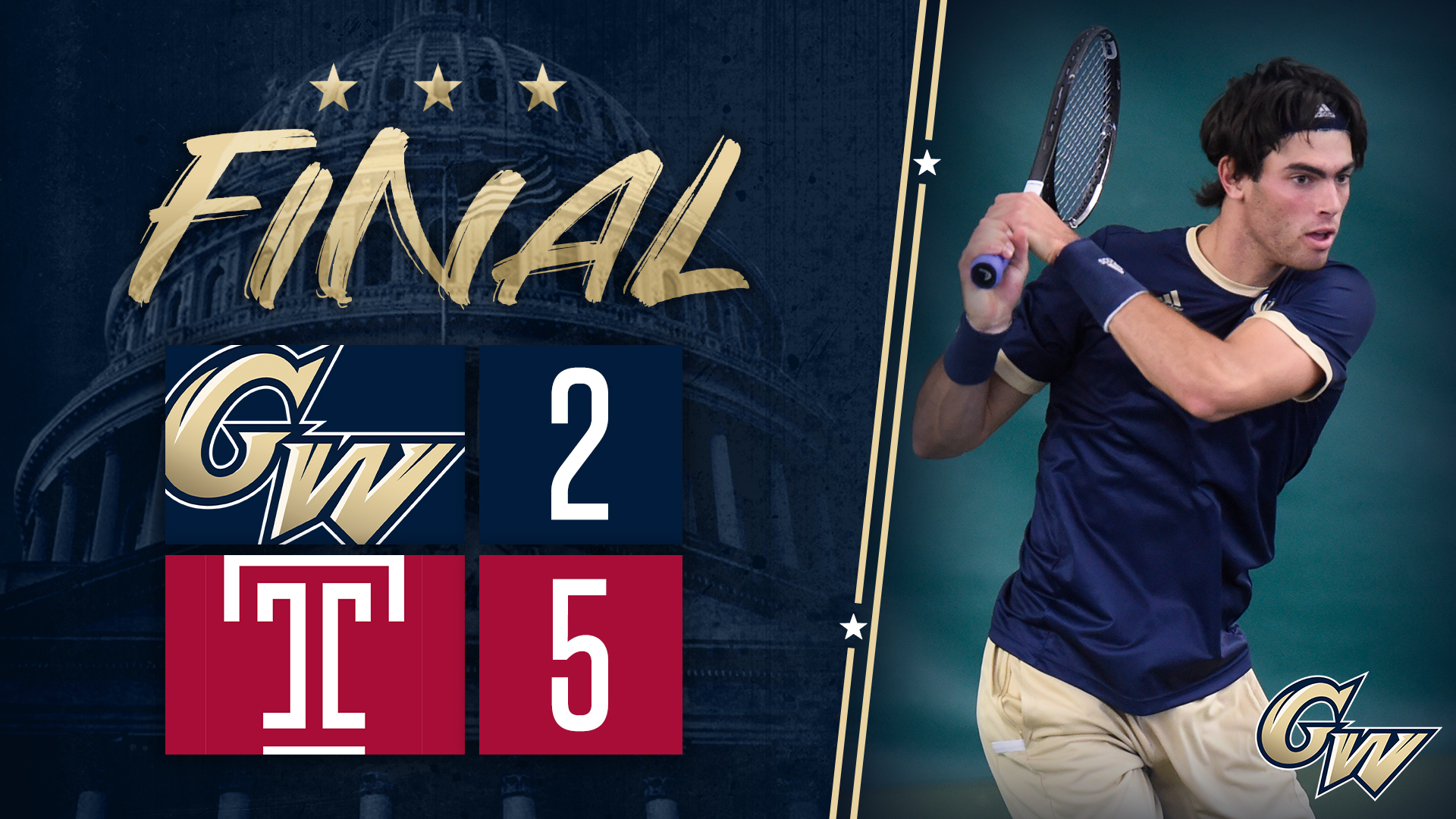 Men's Tennis Topped by Temple, 52 Washington University Athletics