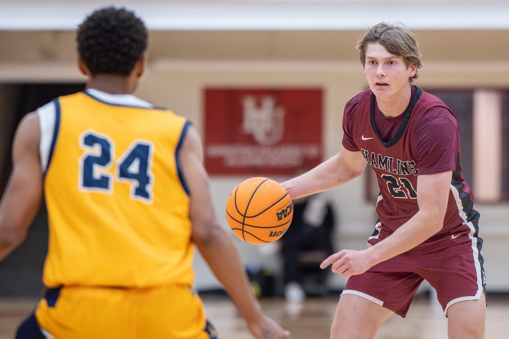 Brendan Ebel, Hamline Men's Basketball vs Augustana