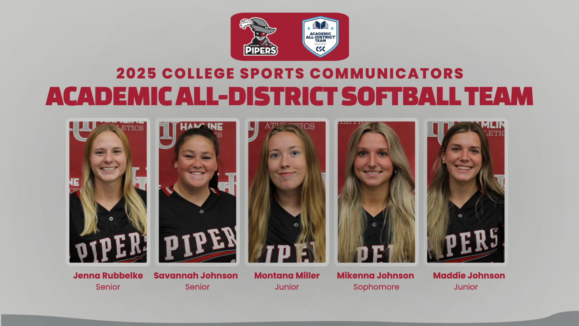 Academic All-District Softball Team
