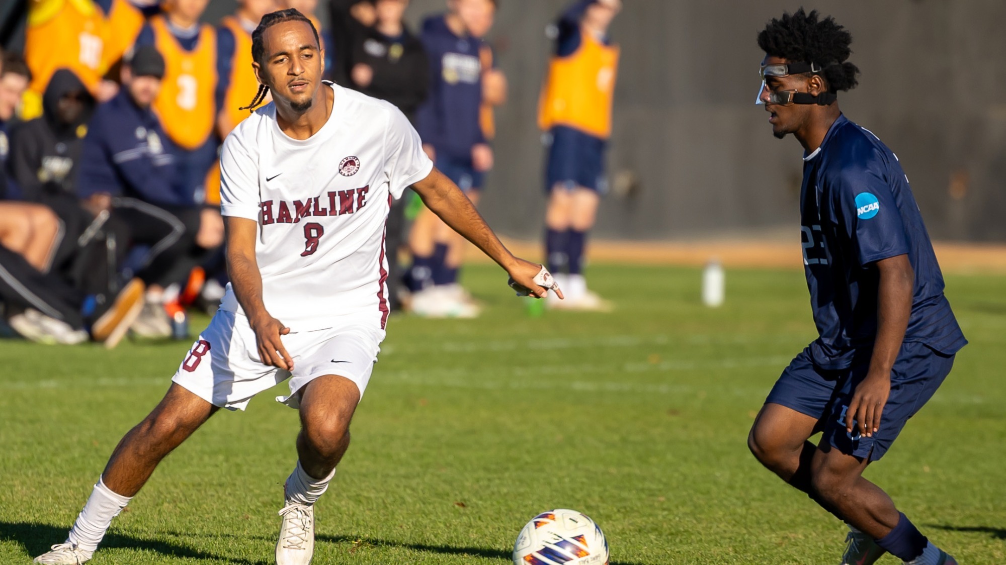 Beniam M. going for the ball against Bethel