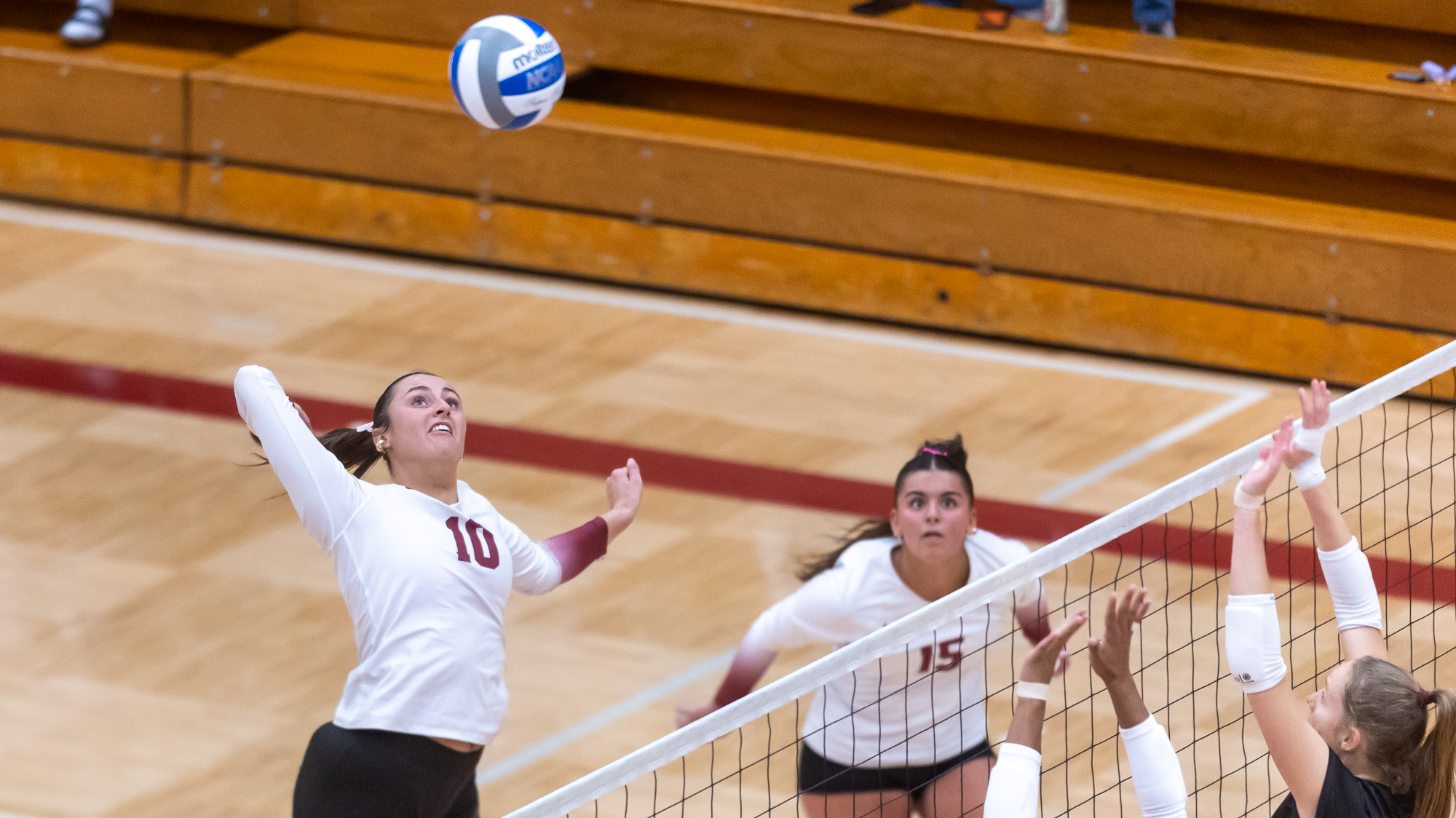 Lexi Helmin goes up for kill against Augsburg