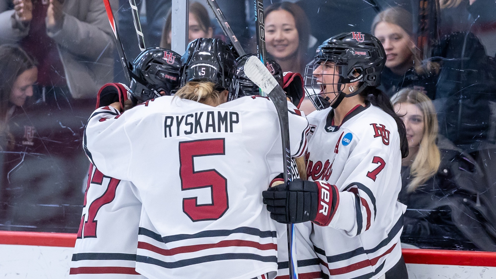 Hamline Women's Hockey Celebration vs Endicott First Round NCAA Playoffs