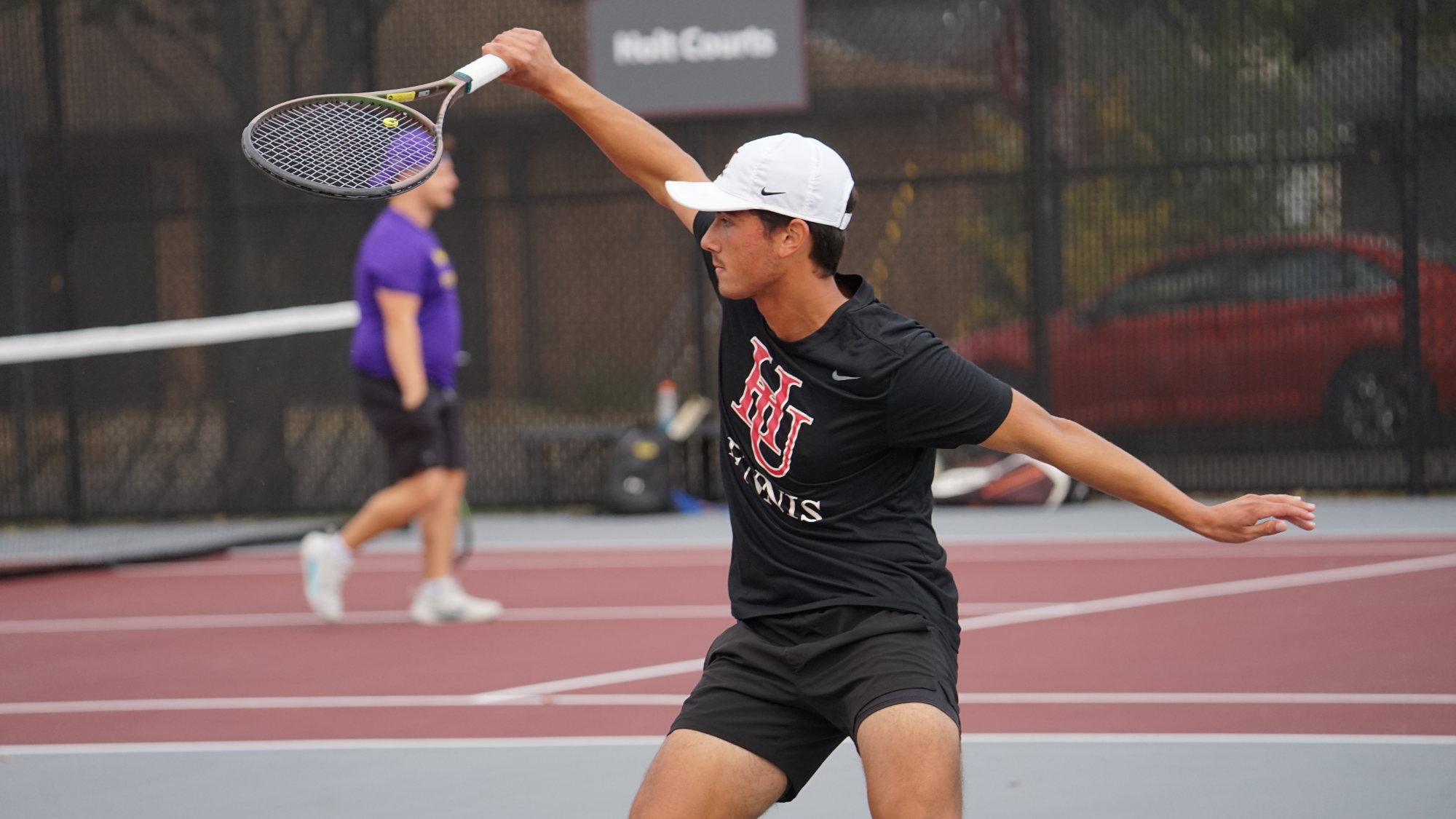 Matthew George, Hamline Men's Tennis swinging