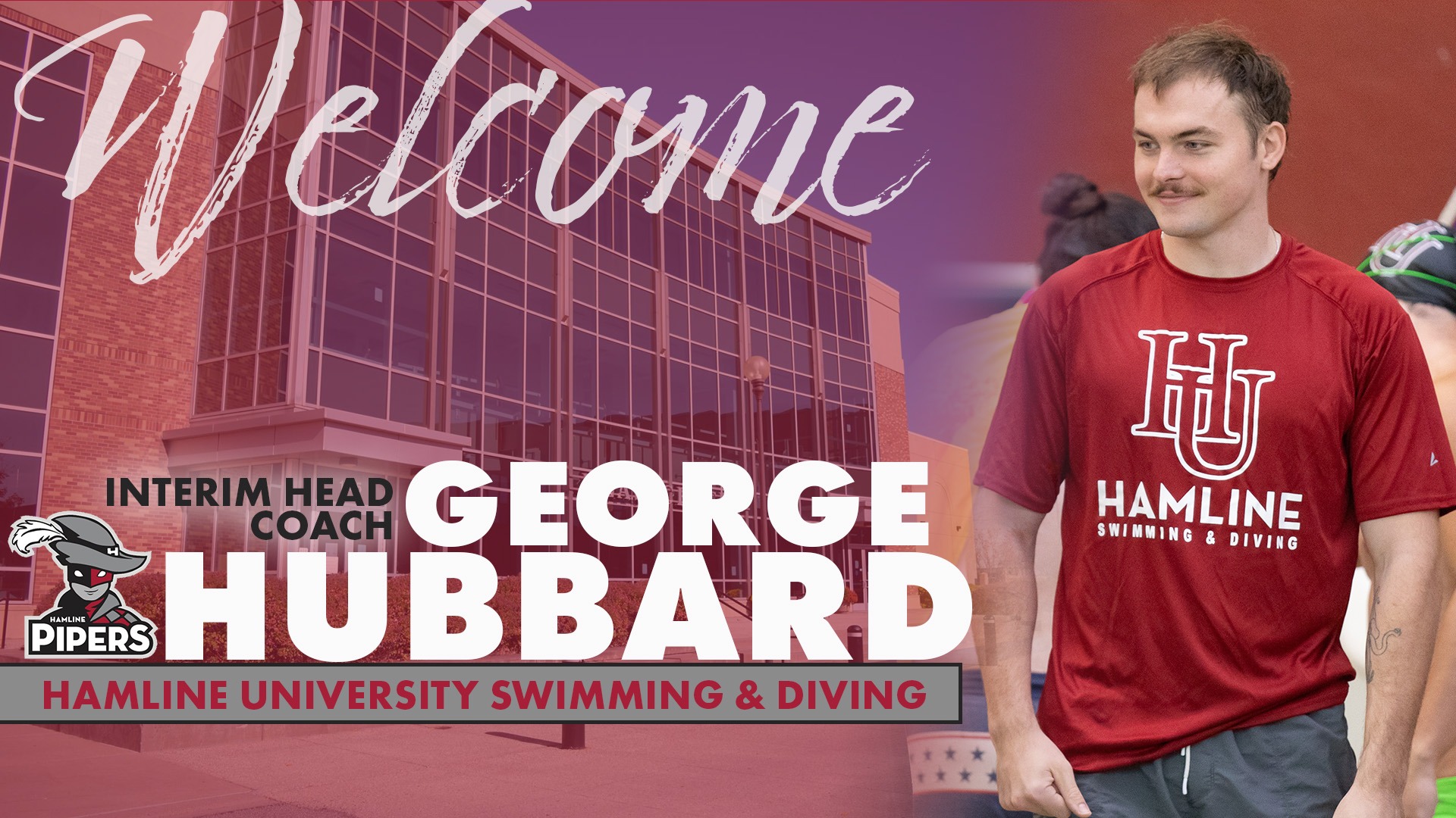 George Hubbard, Hamline University Interim Swim & Dive Coach Graphic