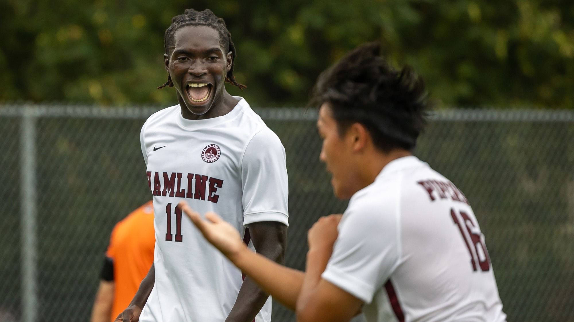 AJ Jueseah celebrating goal 