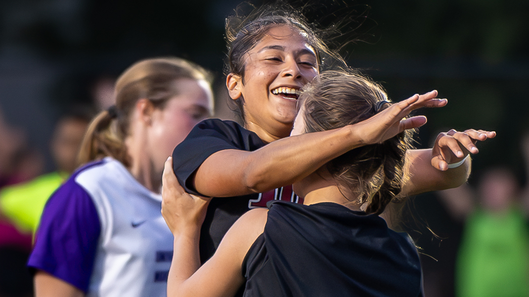 Celebrating goal for Hamline women's soccer