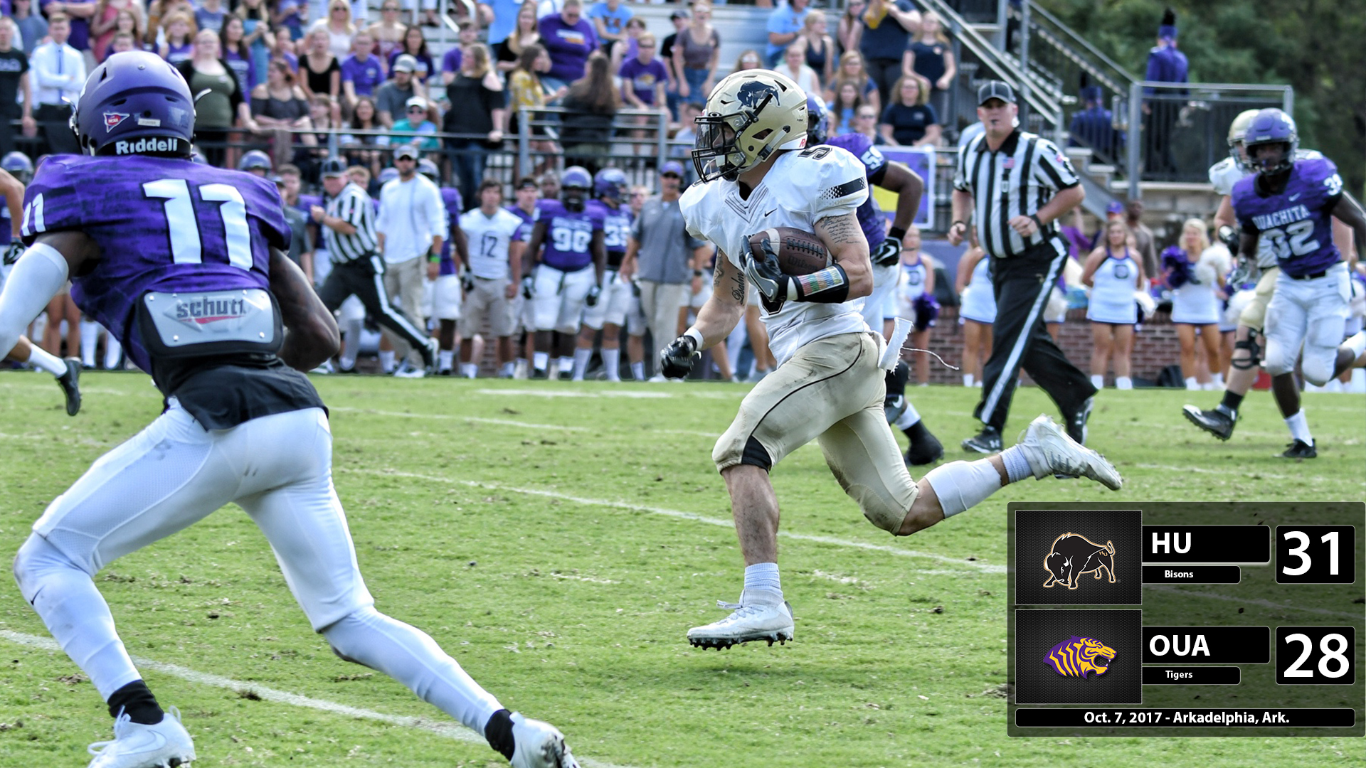 Harding Football Wins Third Straight, Sinks Ouachita 3128 Harding University Athletics