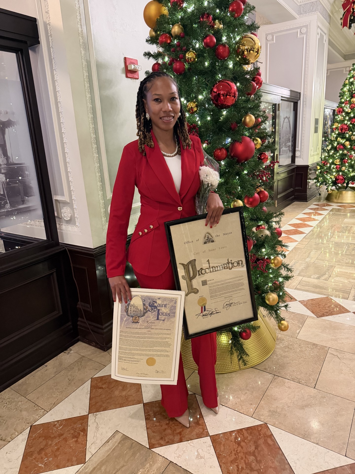 brittany stewart with award