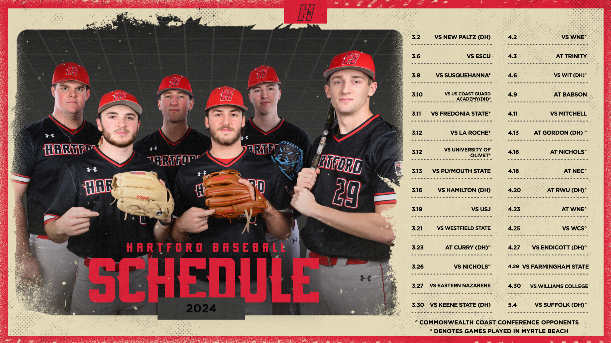 Baseball 2024 schedule graphic