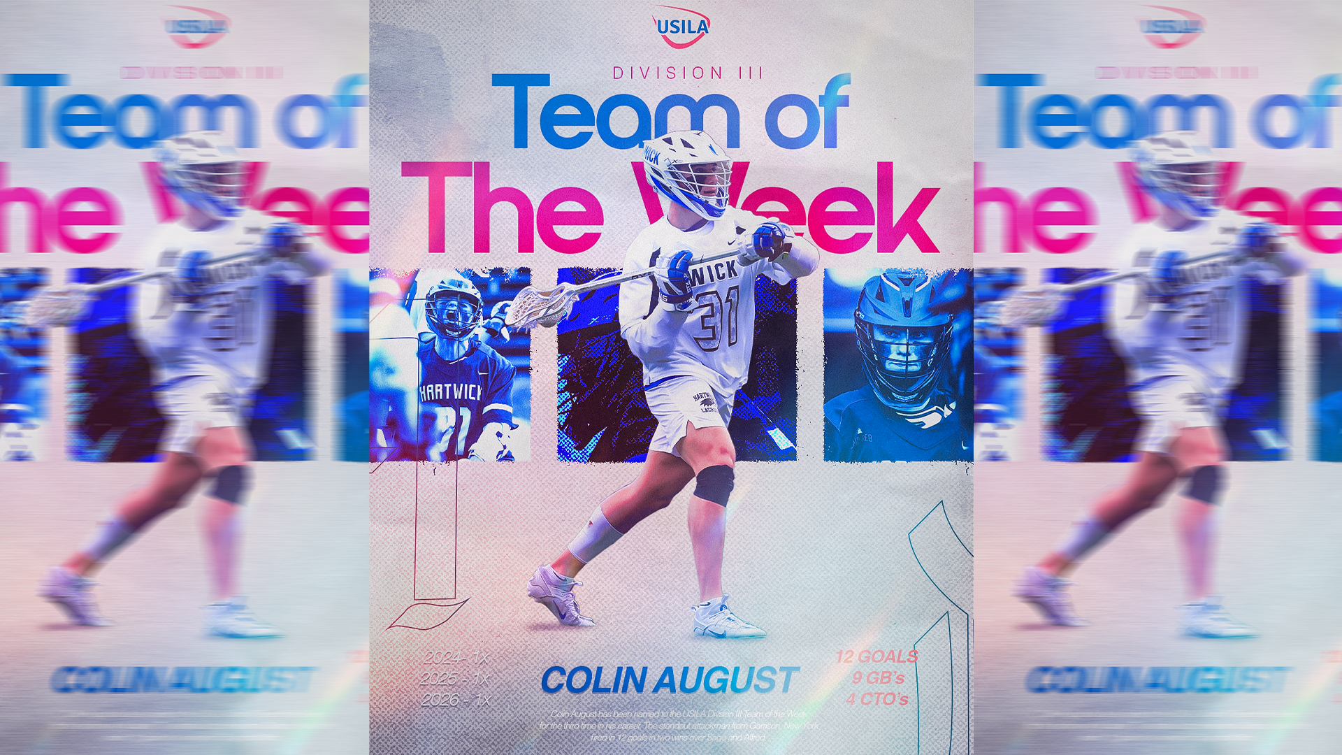 Colin August USILA DIII Team of the Week Selection (Week of April 12)