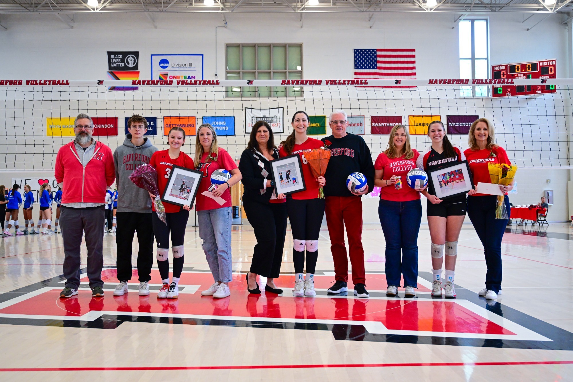 Volleyball Seniors with their parents and loved ones