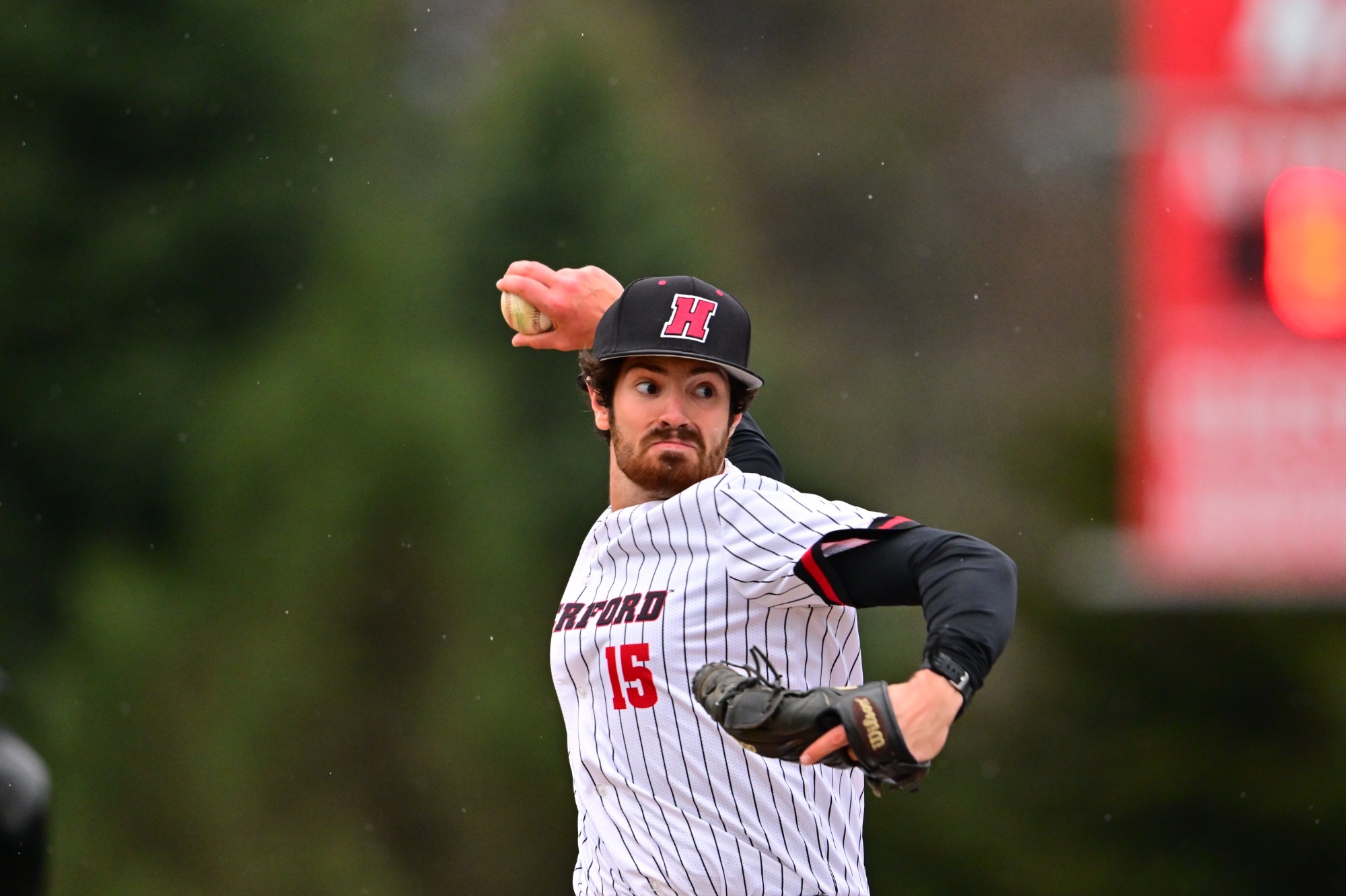 Ethan Goldstein throws against Stockton University