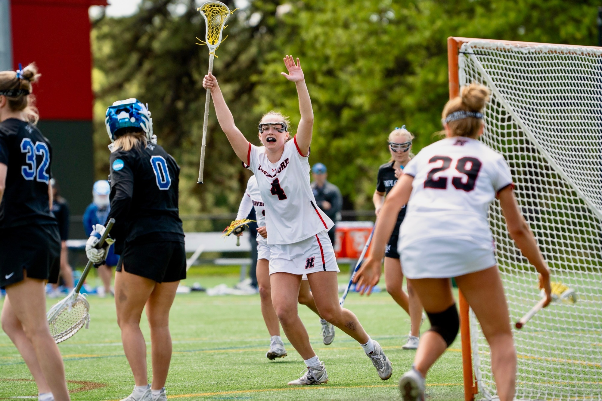Kylie McNamara celebrates a goal against Franklin & Marshall