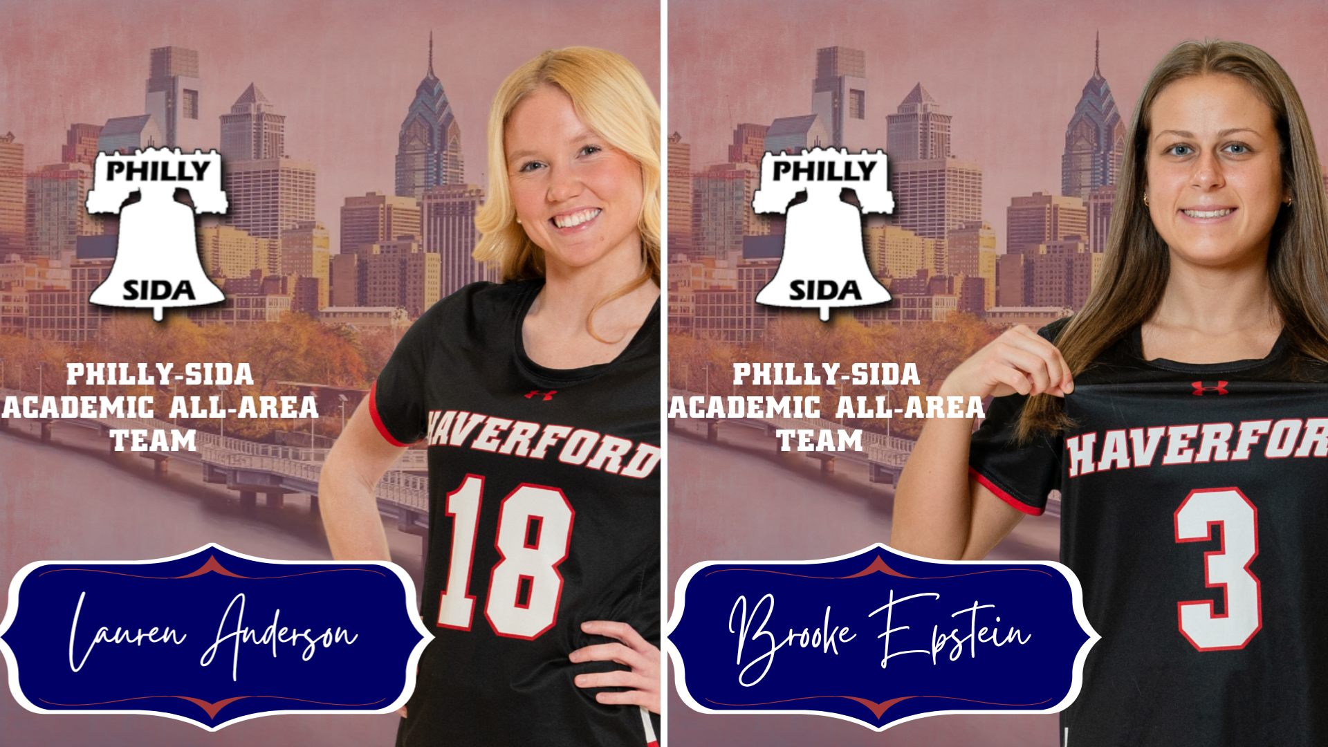 PhillySIDA Academic All-Area honors for Lauren Anderson and Brooke Epstein