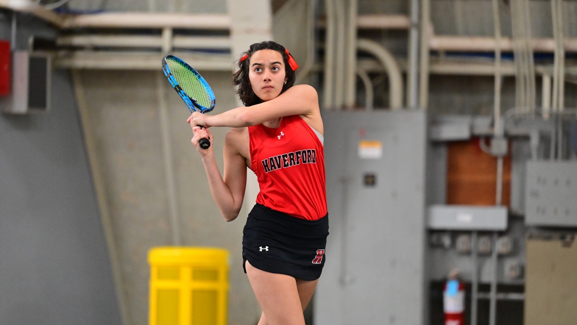 Aarti Prochnow returns serve in a 2026 dual match