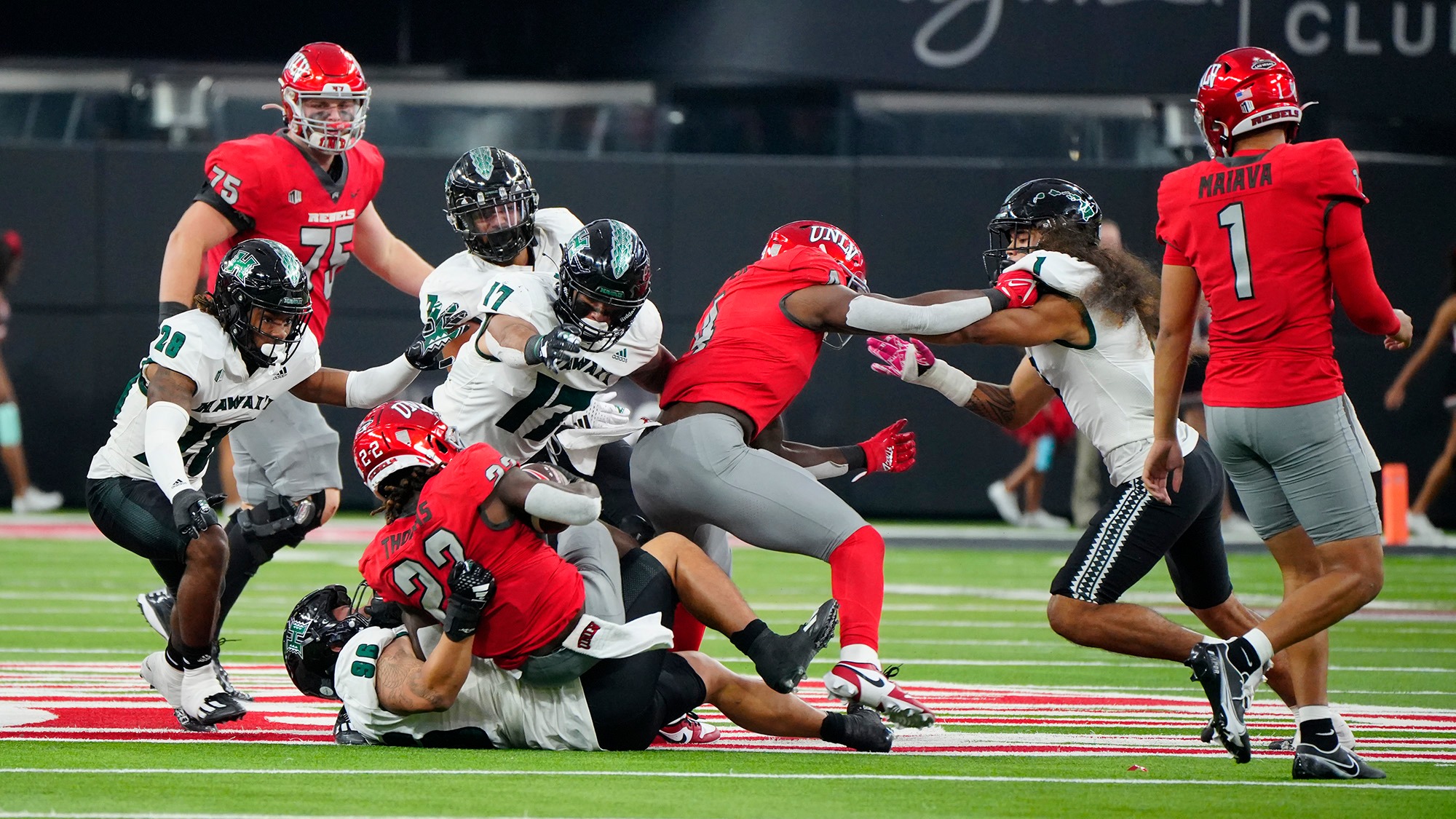 Defense gang tackle