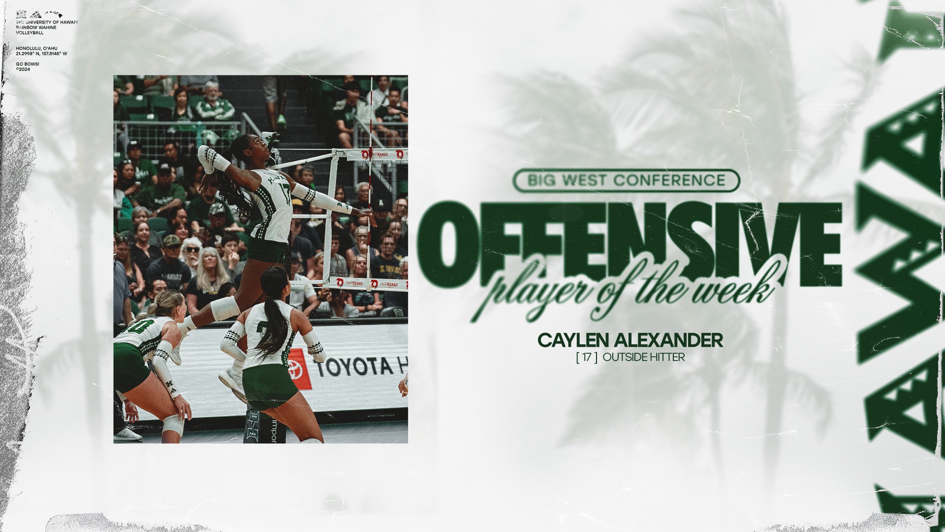 Alexander, Lang Earn Big West Women's Volleyball Awards University of