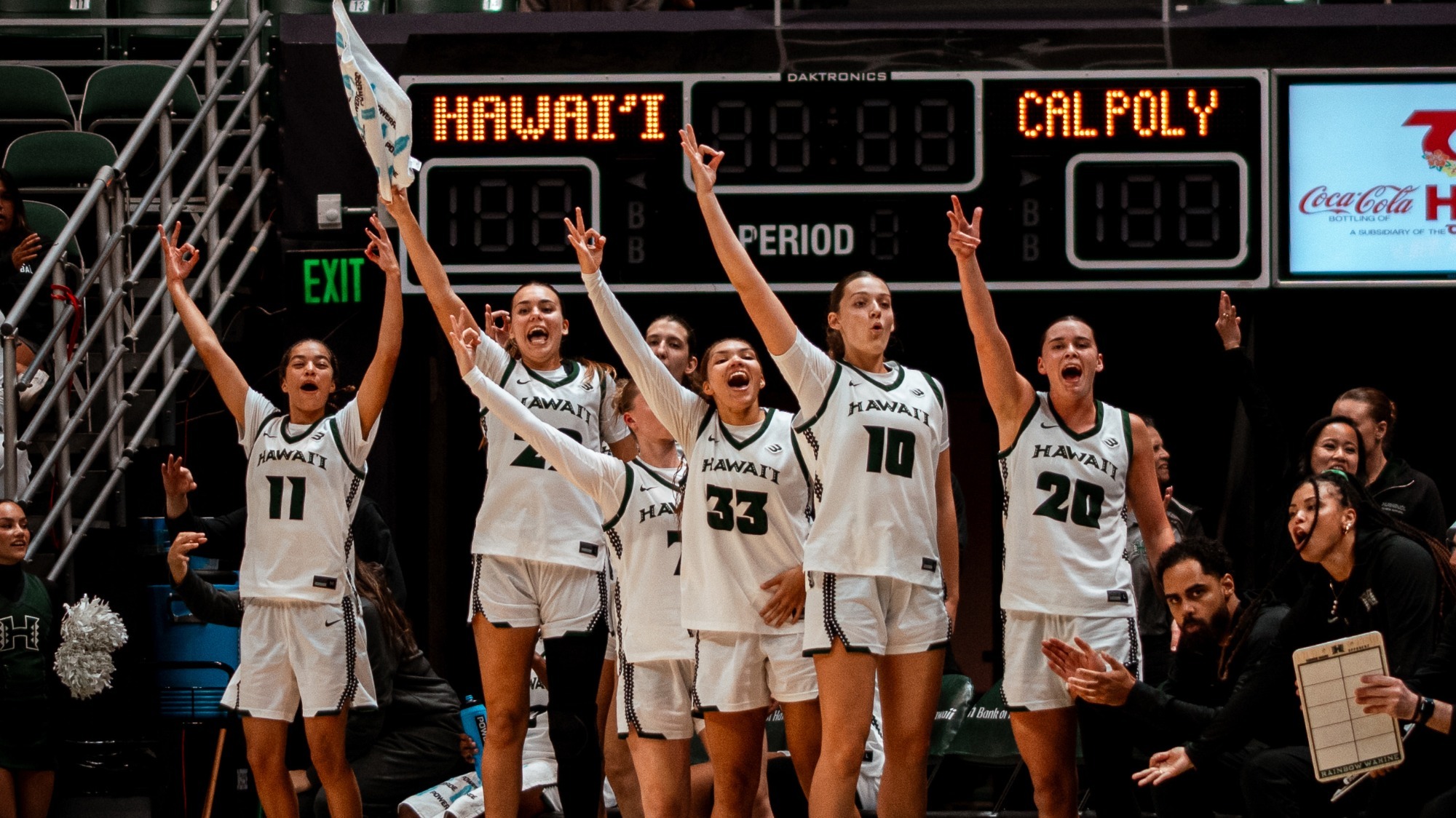 WBB bench vs. Cal Poly